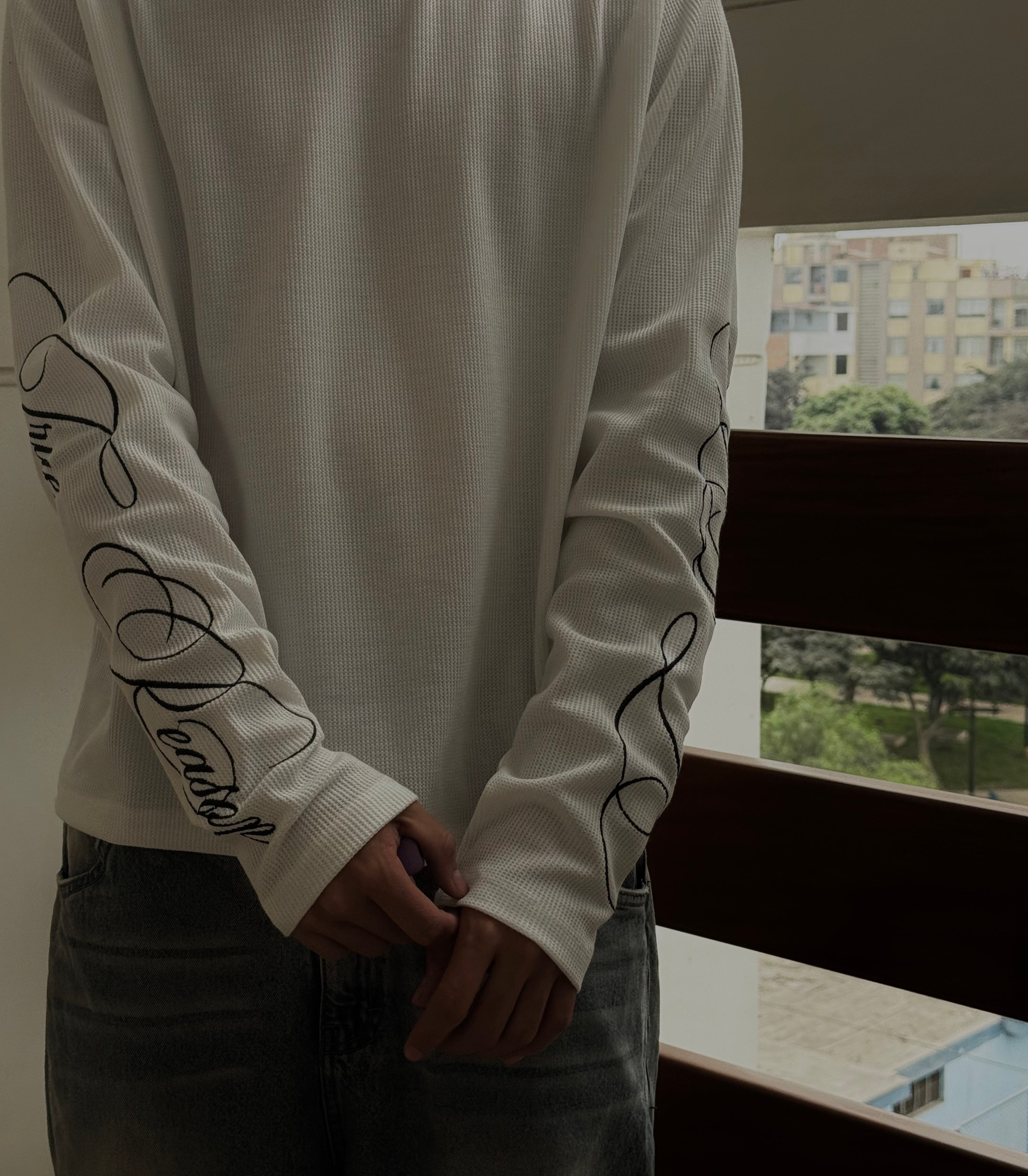 Polo Wafle Blanco “Pure” Semi Boxy