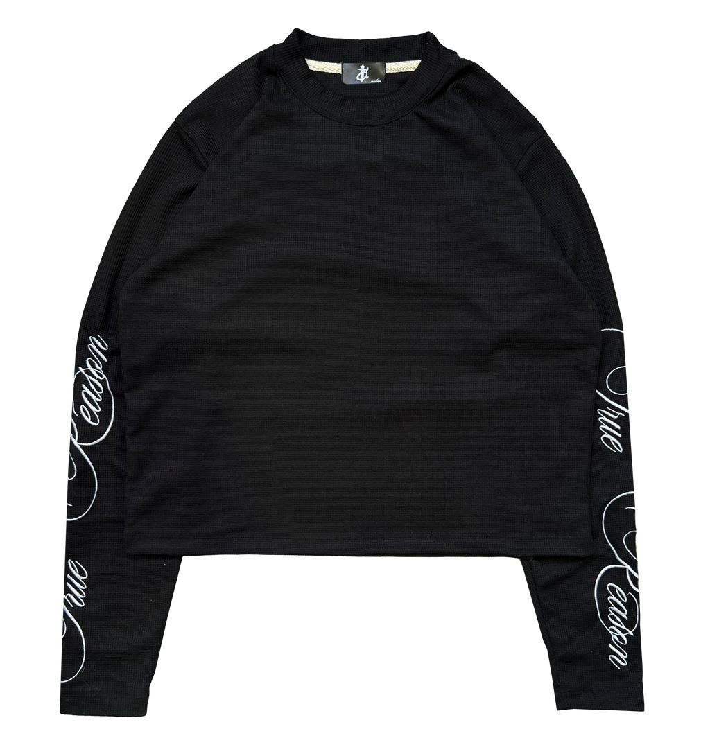 Polo Wafle Negro “Pure” Semi Boxy