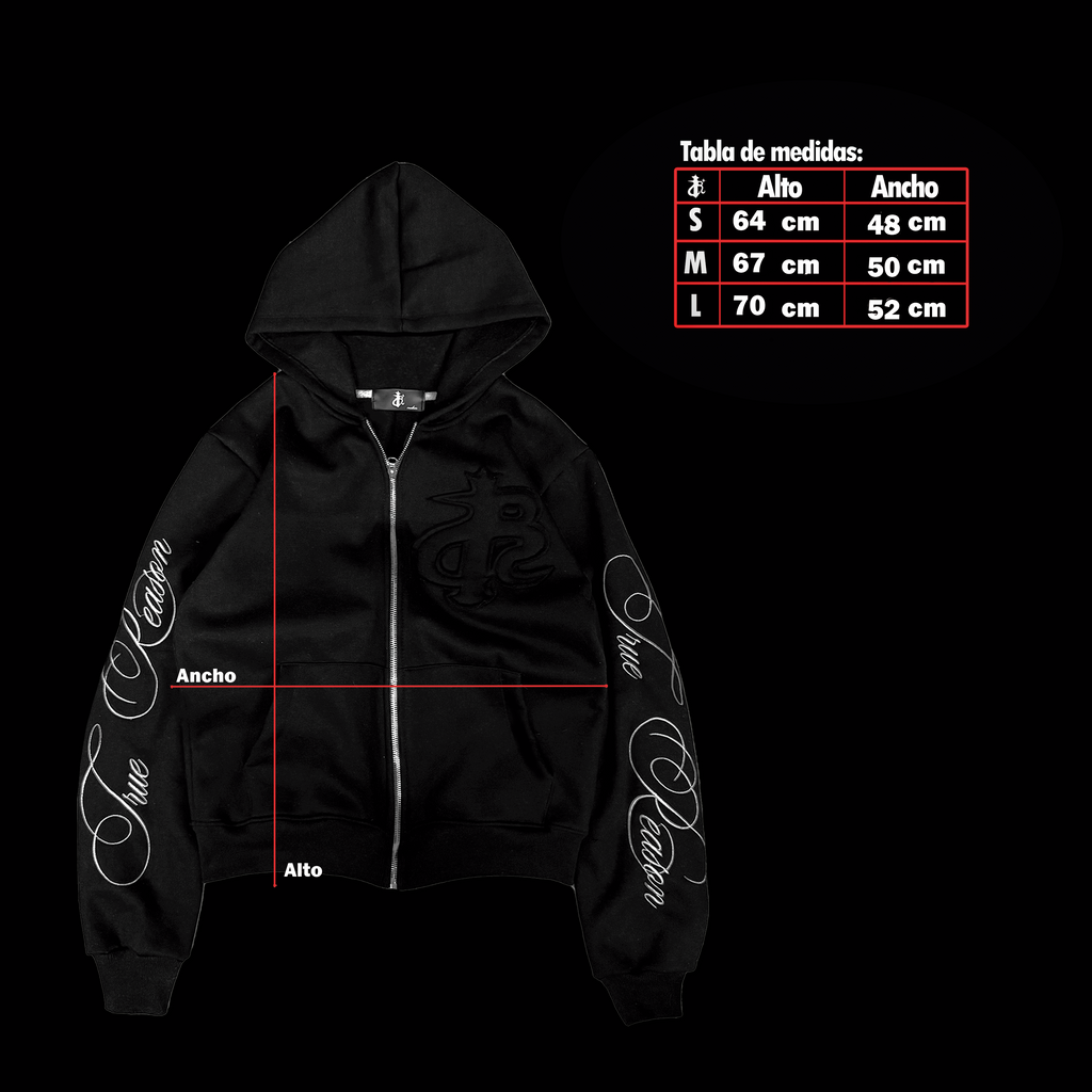 Zip Hoddie Rare Negra "Pure"